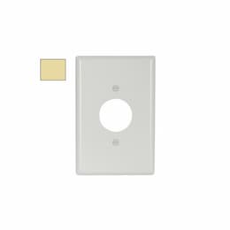 1-Gang Jumbo Wall Plate, Single, Plastic, Ivory