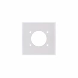 2-Gang Mid-Size Wall Plate, Power Outlet, Plastic, White