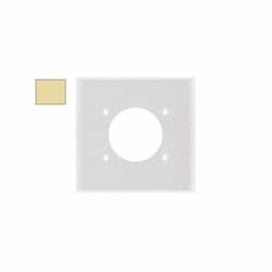 2-Gang Mid-Size Wall Plate, Power Outlet, Plastic, Ivory