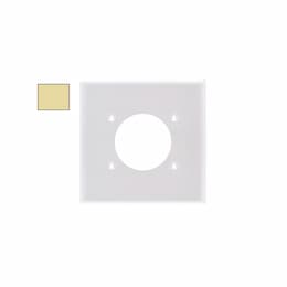 2-Gang Mid-Size Wall Plate, Power Outlet, Plastic, Ivory