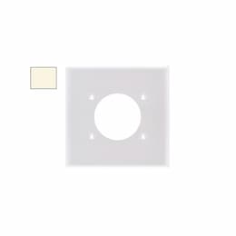 2-Gang Mid-Size Wall Plate, Power Outlet, Plastic, Light Almond