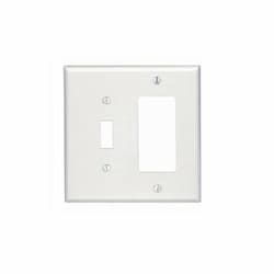 2-Gang Standard Combination Wall Plate, Toggle/Decora, Plastic, L. AL