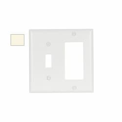 2-Gang Mid-Size Combination Wall Plate, Toggle/Decora, Plastic, L. AL