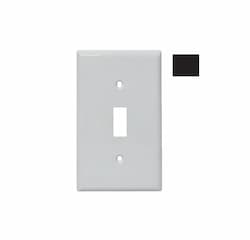 1-Gang Wall Plate, Toggle, Thermoset, Black