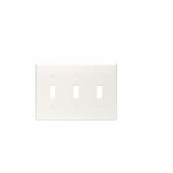 3-Gang Wall Plate, Toggle, Thermoset, Light Almond