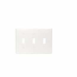 3-Gang Wall Plate, Toggle, Thermoset, Light Almond