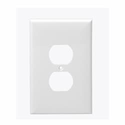 1-Gang Wall Plate, Duplex, Thermoset, White