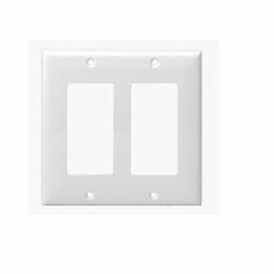 2-Gang Wall Plate, Decora, Thermoset, White