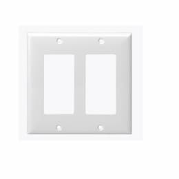2-Gang Wall Plate, Decora, Thermoset, Ivory