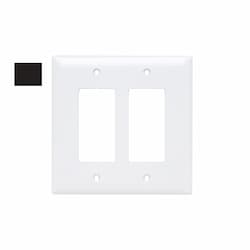 2-Gang Wall Plate, Decora, Thermoset, Black