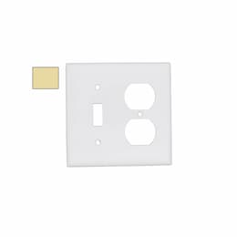 2-Gang Combination Wall Plate, Toggle/Duplex, Thermoset, Ivory