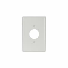 1-Gang Wall Plate, Single, Thermoset, White