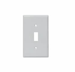 1-Gang Mid-Size Wallplate, Toggle, Metal, Smooth, White