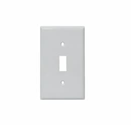 1-Gang Mid-Size Wallplate, Toggle, Metal, Smooth, White