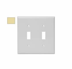 2-Gang Jumbo Wallplate, Toggle, Metal, Wrinkle, Ivory