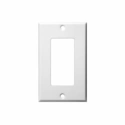 1-Gang Mid-Size Wallplate, Decora, Metal, Smooth, White