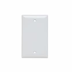 1-Gang Standard Wallplate, Blank, Metal, Smooth, White