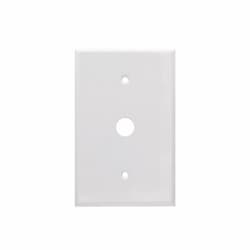 1-Gang Jumbo Wallplate, Phone, Metal, Smooth, White