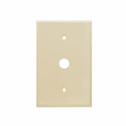 1-Gang Jumbo Wallplate, Phone, Metal, Smooth, Ivory