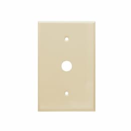 1-Gang Jumbo Wallplate, Phone, Metal, Smooth, Ivory