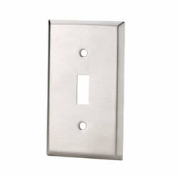 1-Gang Wall Plate, Toggle, Stainless Steel