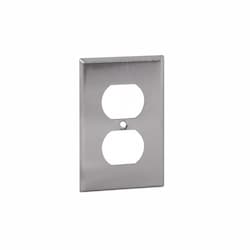 1-Gang Wall Plate, Duplex, Stainless Steel