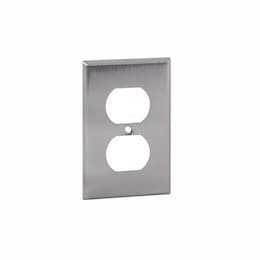 1-Gang Wall Plate, Duplex, Stainless Steel