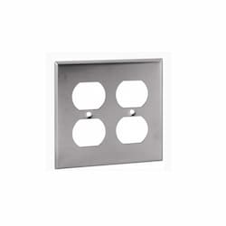 2-Gang Wall Plate, Duplex, Stainless Steel