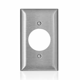 1-Gang Wall Plate, Single, 1.59-in Hole, Stainless Steel