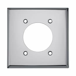 2-Gang Wall Plate, Single, Stainless Steel