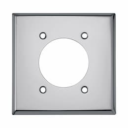 2-Gang Wall Plate, Single, 2.16-in Hole, Stainless Steel