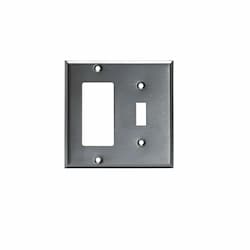 2-Gang Combination Wall Plate, Decora & Toggle, Stainless Steel