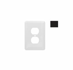 1-Gang Medium Metal Duplex Outlet Wall Plate, Matte Black