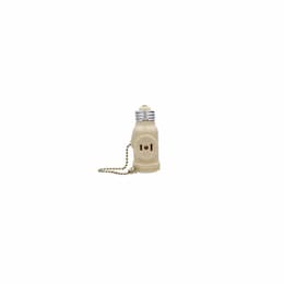 660W Socket Adapter w/ Pull Chain, E26, 125V, Ivory