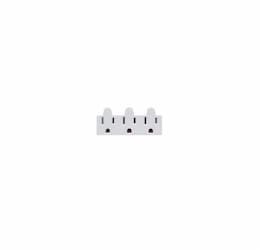 15 Amp Single-to-Triple Outlet Adapter, 3-Wire, White