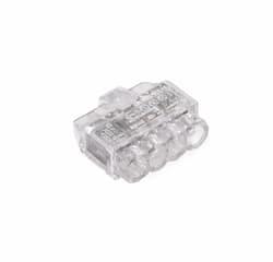 Wire Connector, Push-In, 4 Port, Clear