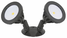 16W Panorama Double Head LED Flood Light 277V 3000K Dark Bronze 