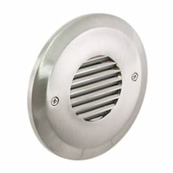 Outer Circle Series Round Step Light w/ Louvered Faceplate, Nickel