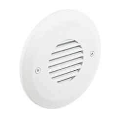 Outer Circle Series Round Step Light w/ Louvered Faceplate, White