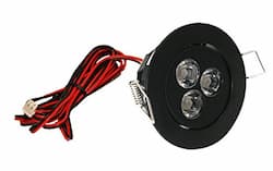 3000K 1.25W 350mA LED Mini Swivel Puck Light, Black