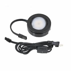 4.3W MVP LED Bulk Puck Light Kit, Dimmable, 235 lm, 120V, 3000K, Black