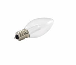 .5W LED C7 Decorative Bulb, Dimmable, E12, 18 lm, 120V, 5500K, Clear