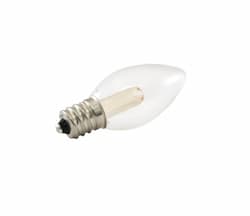 .5W LED C7 Decorative Bulb, Dimmable, E12, 14 lm, 120V, 2700K, Clear