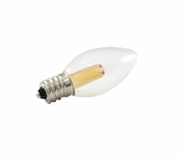 .5W LED C7 Decorative Bulb, Dimmable, E12, 9 lm, 120V, 1900K, Clear