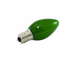 .5W LED C7 Decorative Bulb, Dimmable, E12, 120V, Opaque Green