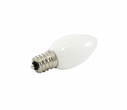 .5W LED C7 Decorative Bulb, Dimmable, E12, 18 lm, 120V, 5500K, Opaque Glass
