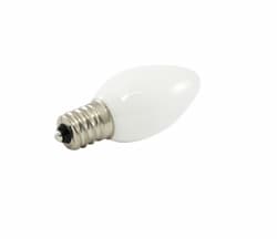.5W LED C7 Decorative Bulb, Dimmable, E12, 14 lm, 120V, 2700K, Opaque Glass