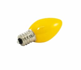 .5W LED C7 Decorative Bulb, Dimmable, E12, 120V, Opaque Yellow