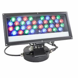 13-in 50W RGB High Impact Array Wall Washer, Dimmable, IP65, 120V, RGB CCT, Black