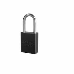 Aluminum Safety Padlock w/ 1.5-in Shackle, Black
